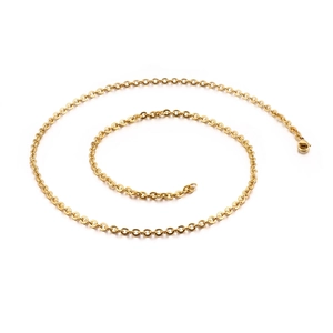 Minimalist Rollo Chain Necklace In 316L Stainless Steel Electroplated Basic Link Chain For Men And Women