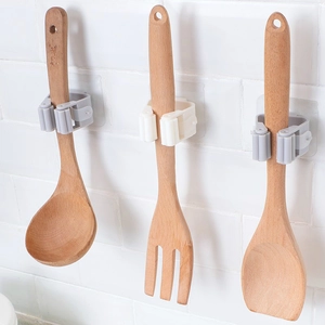 Wall mounted mop and broom holder with roller grip design for bathroom or kitchen