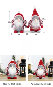 Vue détaillée de gnomes de Noël nordiques avec bonnets rouges et boutons en bois