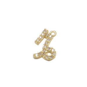 Macro-opname van Steenbok-dierenriemhanger in goud met micro-pave zirkonia-kristallen