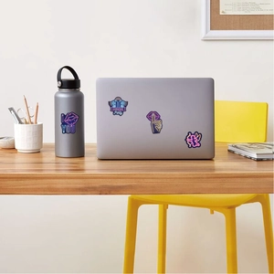 50 neon style waterproof stickers featuring lips and graffiti for laptops and water bottles