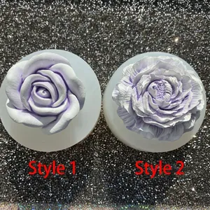 3D Rose Peony Flower Silicone Molds Large Floral Molds For DIY Epoxy Resin Plaster Candle Soap Cake Decoration Crafts