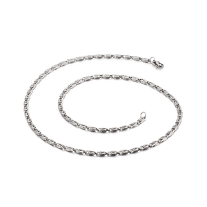 Polished 304 stainless steel chain necklace for men featuring a secure lobster clasp