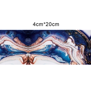 Abstract blue and brown marble nail foil sticker roll measuring 4cmx20cm size