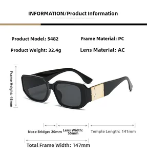 Tableau des tailles détaillé des lunettes de soleil avec dimensions précises en mm