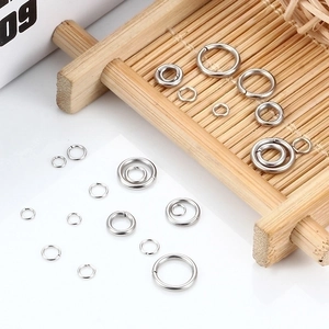 Silver stainless steel open jump rings in various sizes for DIY jewelry making