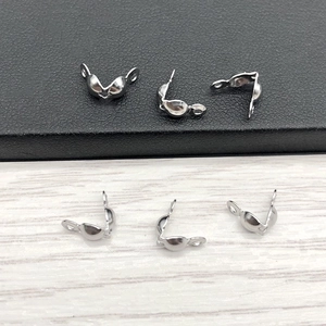 Set of 6 silver stainless steel bead clasp connectors for DIY necklace and bracelet making
