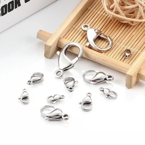 Cierres de langosta de acero inoxidable para joyería DIY en varios tamaños y medidas