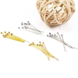 Polished gold and silver stainless steel ball head pins for DIY jewelry making and beading