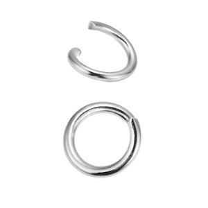 Professional silver stainless steel jump rings for DIY jewelry making in open and closed states