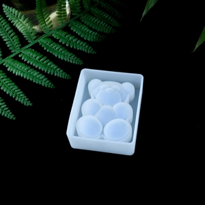 Macro detail of 3D bear silicone mold for DIY crystal epoxy and scented plaster crafts