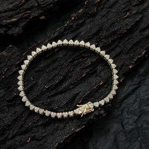 Luxurious gold heart-shaped tennis bracelet with sparkling micro-pave zirconia stones