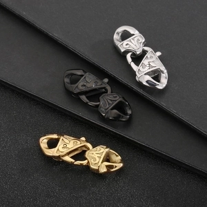 Golden stainless steel lobster clasp with gothic pattern for bracelet and necklace