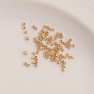 Mini Cylinder Tube Spacer Beads 14K Gold Filled Brass Tiny Seed Beads For DIY Jewelry Making Crafts Elegant