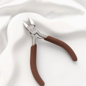 Professional high carbon steel side cutters for jewelry making with non-slip brown handles