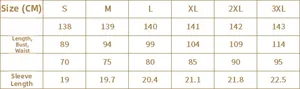 Detailed size chart for Bohemian V-neck floral dress including length, bust, and waist measurements
