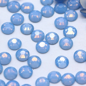 Flatback light blue opal glass rhinestones for nail art and DIY jewelry decorations