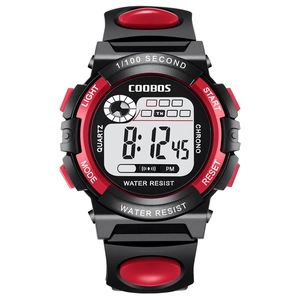 Waterproof digital sports watch for kids with colorful backlight and stopwatch function