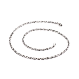 Minimalist 316L Stainless Steel Link Chain Necklace For Men Unisex High Polished Woven Twisted Jewelry Accessory