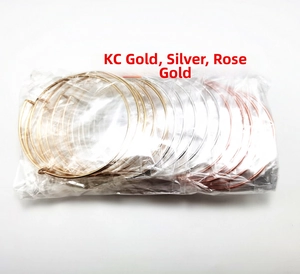 Bulk adjustable steel wire bangles in gold, silver, and rose gold plating sets