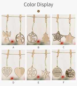 Detailed laser-cut Christmas wooden pendants set with rustic twine and mini clips