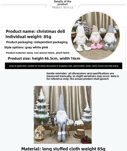 Detail of Nordic Christmas gnomes showing plush textures and long legs in a festive scene