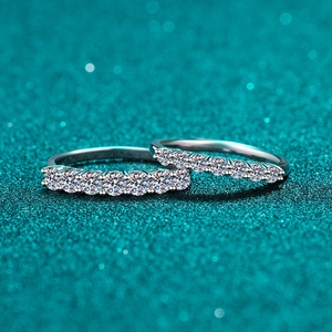 925 Sterling Silver Moissanite Row Ring For Women 0.7ct 0.28ct Zirconia Seven Stones Eternity Band Simple Fashion Ring Jewelry
