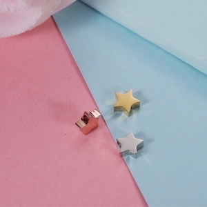 Polished stainless steel star charms in gold, rose gold, and silver for DIY jewelry