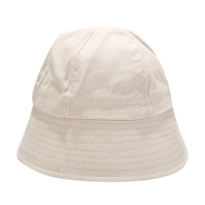 Minimalist white cotton canvas bucket hat for women with sun protection design