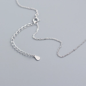 S925 Sterling Silber Halskette mit Federverschluss und verstellbarer Verlängerungskette