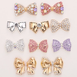 Bow tie pearl and diamond accessories for DIY shoe charms and phone case decorations