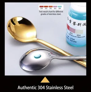 Polished 304 stainless steel coffee spoons in gold and silver showing mirror finish