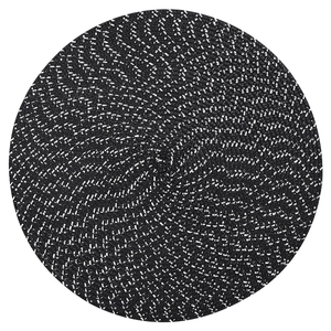 Nordisches rundes Platzset in Schwarz und Silber mit isolierendem Metallic-Garn