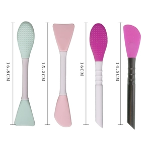 Dual-head silicone face mask brushes in various sizes and colors for facial cleansing