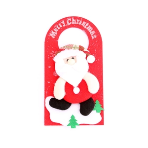 Cartoon Santa Claus non-woven door hanger decoration for Christmas shop window