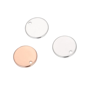 Round Disc Charms Plated Copper Smooth Mirror Polished Circular Tags With Hole For DIY Necklace Bracelet Making Jewelry