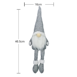 Nordic Christmas gnome with gray sequins and white beard, height 46.5cm, width 16cm