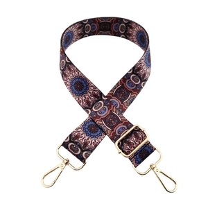 Adjustable bohemian wide shoulder strap for bags with colorful geometric patterns