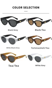 Sélection de couleurs pour lunettes de soleil ovales avec détails dorés en six variantes