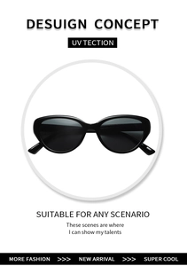 Detail of vintage black cat-eye sunglasses featuring UV protection and retro full frame