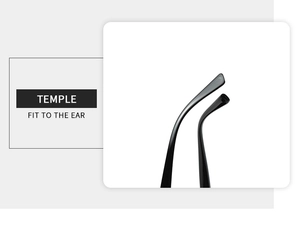 Detailed macro view of ergonomic sunglasses temple design for a comfortable fit to the ear
