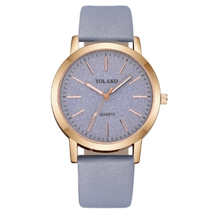 Orologio YOLAKO al quarzo da donna con quadrante viola glitterato e cinturino in pelle