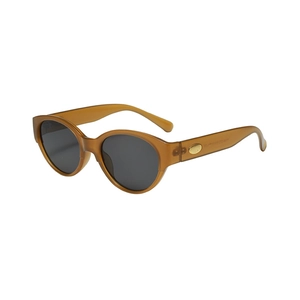 Lunettes de soleil ovales vintage avec monture ambre et verres foncés anti-UV