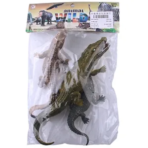 Realistisches Krokodil-Spielset aus Weichgummi in drei Farben mit detaillierten Schuppen