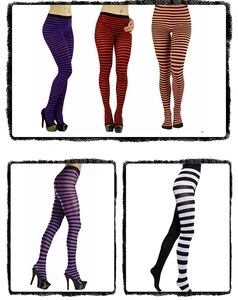 Détails de bas montants rayés colorés pour les costumes de fête et événements