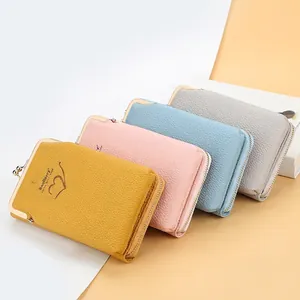 Vertical leather crossbody phone bag for women in four trendy colors with litchi texture