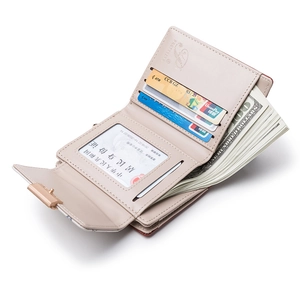 Minimalist PU leather bifold short wallet with card slots and bill compartment