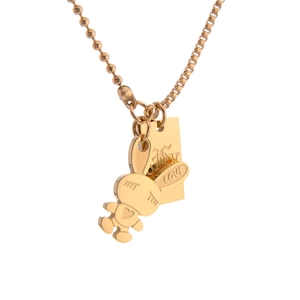 Titanium Steel Cartoon Rabbit Pendant Necklace Eighteen K Gold Plated Square Tag Mixed Chain Fashion Jewelry Women