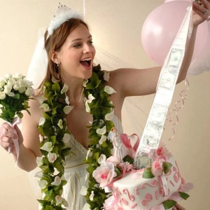 Cake money pulling box kit with bride prop showing money surprise for party decoration