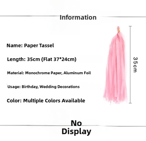 Détails du gland en papier rose de 35cm avec spécifications de taille pour décoration